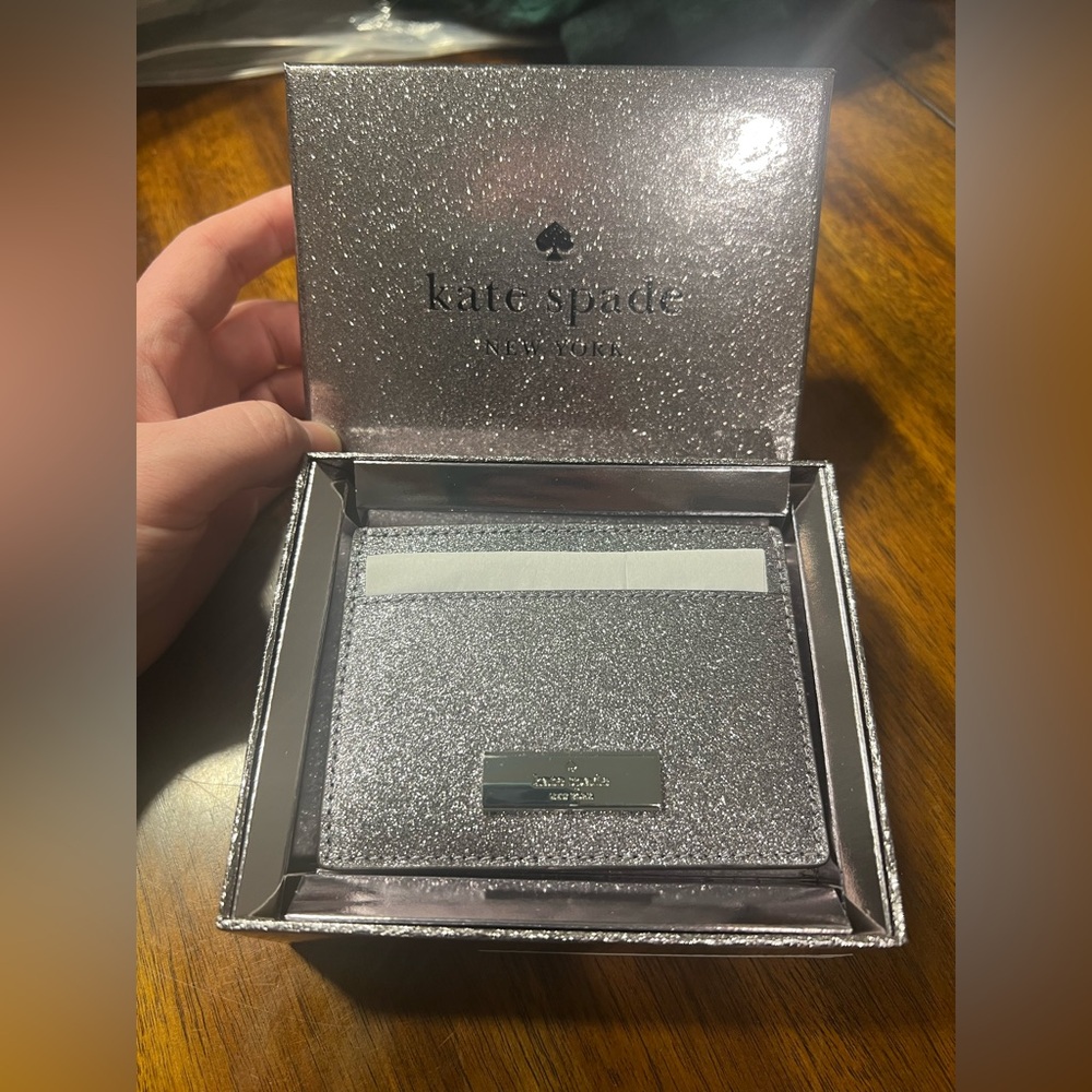 Kate Spade Glitter Candied Flower Slim Card Holder